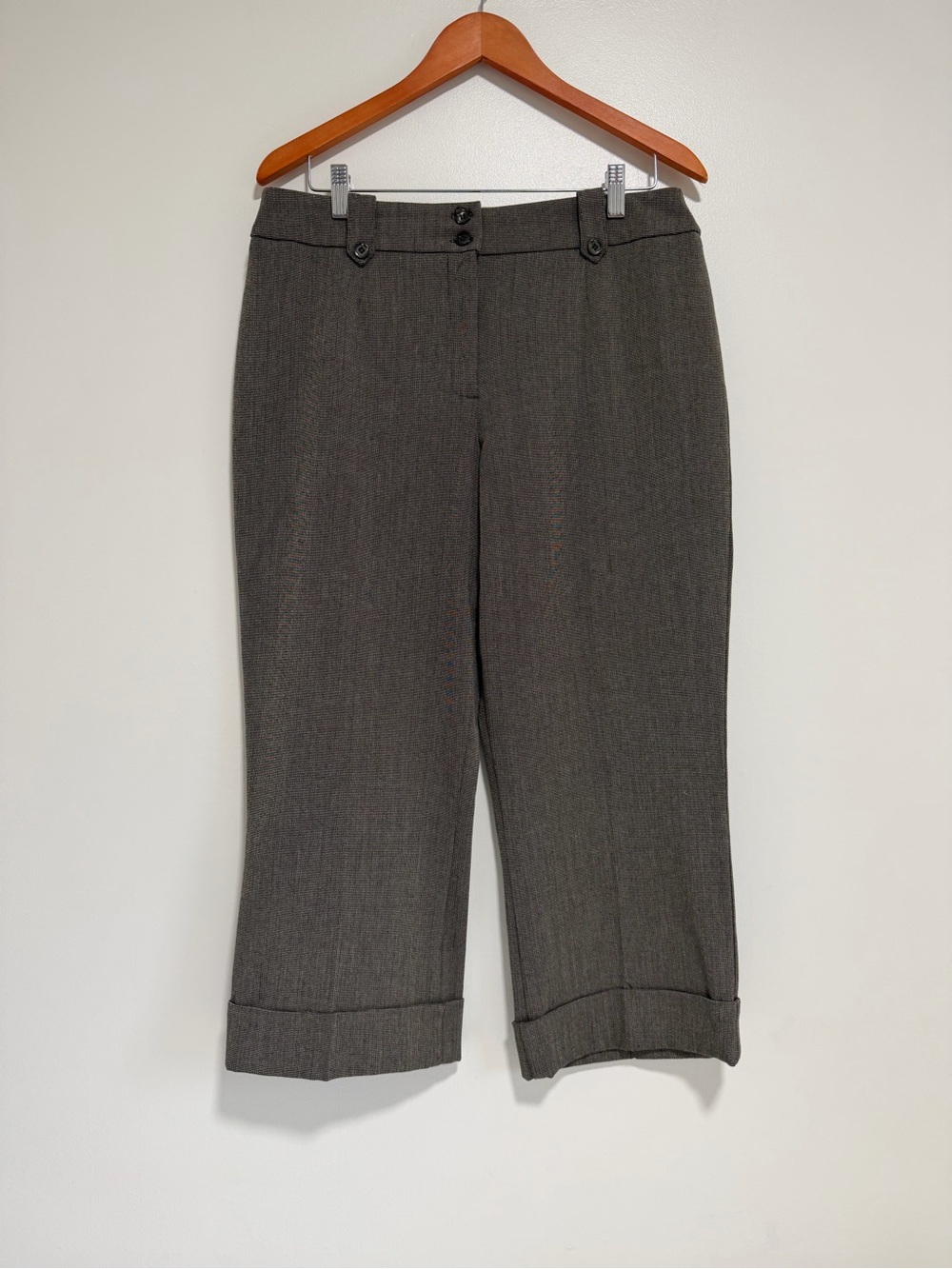 Arvida Cropped Cuffed Dress Pants Brown Womens‎ 12 Career Trousers